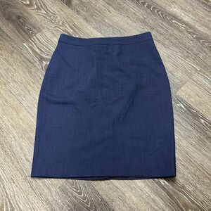 Banana Republic Blue Wool Blend Straight Pencil Skirt Women's Size 8 Long Modest
